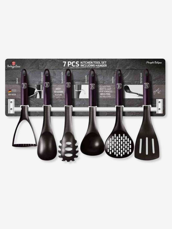 Berlingerhaus Küchenutensilien mit Wandhalter 7-teilig Purple Eclipse Collection BERLINGERHAUS