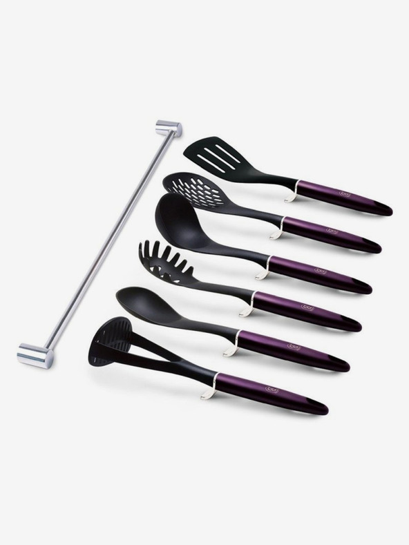 Berlingerhaus Küchenutensilien mit Wandhalter 7-teilig Purple Eclipse Collection BERLINGERHAUS