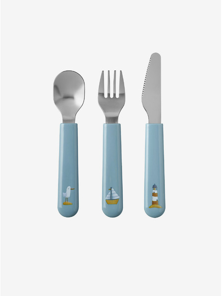 Mepal Mepal Mio Kinderbesteck mit Gabel, Messer und Löffel in Blau (3 Teile)