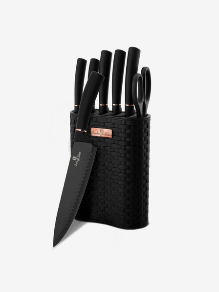 Berlingerhaus Messerset im Ständer 7-teilig BERLINGERHAUS Black Rose Collection
