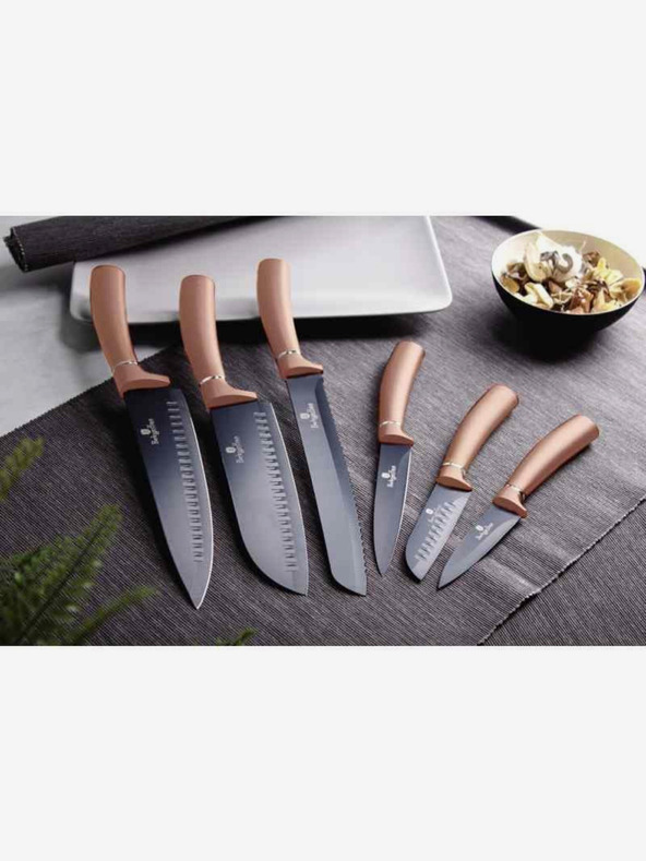 Berlingerhaus BERLINGERHAUS Rosegold Metallic Line Set mit sechs Messern mit Antihaftbeschichtung