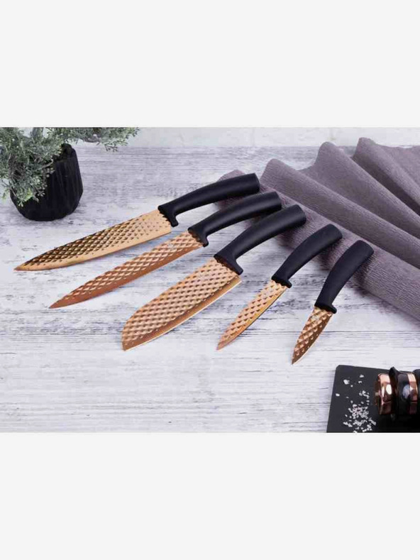 Berlingerhaus 5-teiliges Messerset mit Antihaftbeschichtung BERLINGERHAUS Black Rose Collection