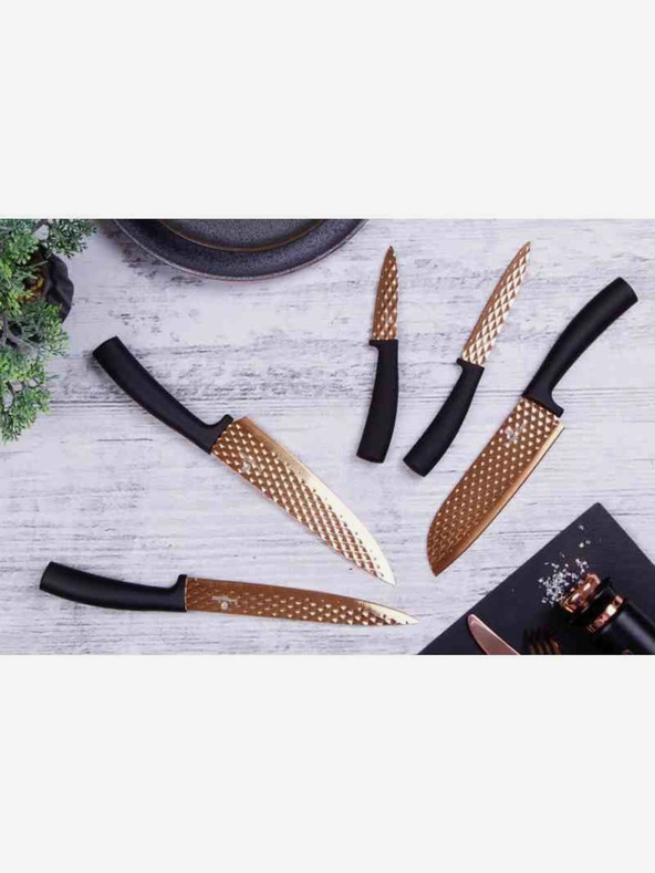 Berlingerhaus 5-teiliges Messerset mit Antihaftbeschichtung BERLINGERHAUS Black Rose Collection