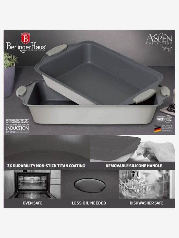 Berlingerhaus Backblech mit Titan-Antihaftbeschichtung 2er-Set Aspen Collection BERLINGERHAUS