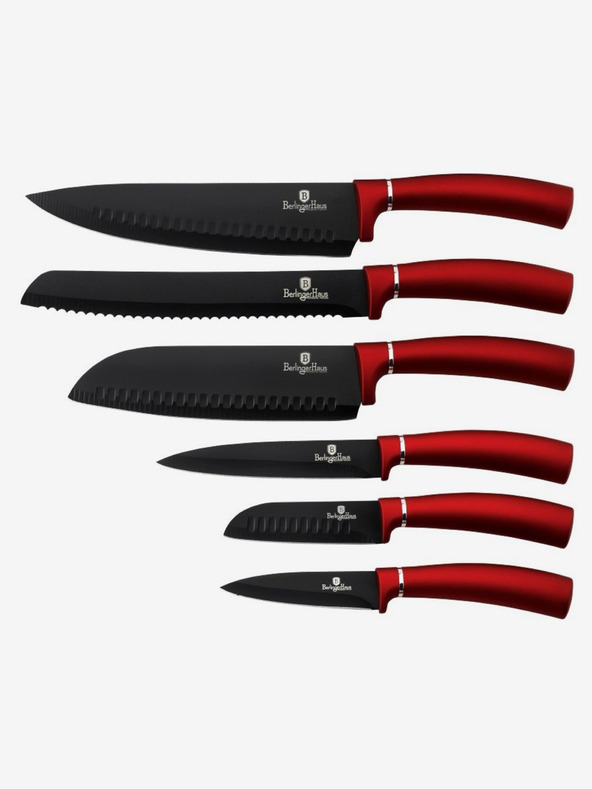 Berlingerhaus BERLINGERHAUS Burgundy Metallic Line Messerset mit sechs Messern und Antihaftbeschichtung