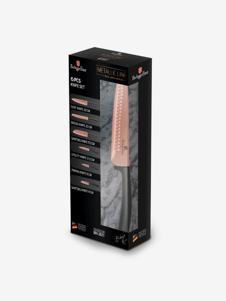 Berlingerhaus BERLINGERHAUS Rosegold Metallic Line Set mit sechs Messern mit Antihaftbeschichtung