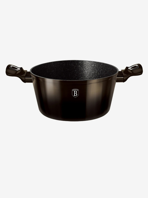 Berlingerhaus Kasserolle mit Marmoroberfläche 20 cm Shiny Black Collection 2 Deckel BERLINGERHAUS