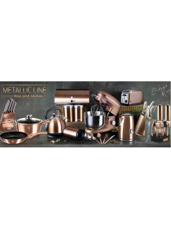 Berlingerhaus Kasserolle mit Marmoroberfläche und Deckel 30 cm Rosegold Metallic Line BERLINGERHAUS