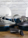 Berlingerhaus Kochtopfset mit abnehmbarem Griff 12-teilig Aquamarin Edition BERLINGERHAUS