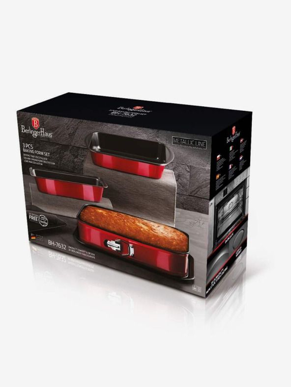 Berlingerhaus Backblech-Set mit Titan-Antihaftbeschichtung 3 Stück Metallic Line Burgundy Edition BERLINGERHAUS