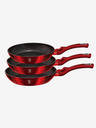 Berlingerhaus Pfanne mit Marmoroberfläche 3er Set Burgundy Metallic Line BERLINGERHAUS