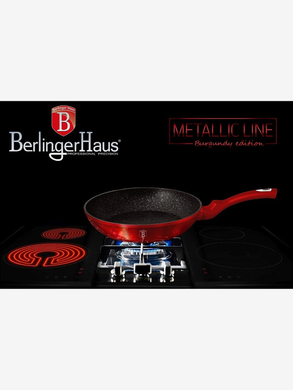 Berlingerhaus Geschirrset mit Marmoroberfläche 3 Stück Burgundy Metallic Line BERLINGERHAUS