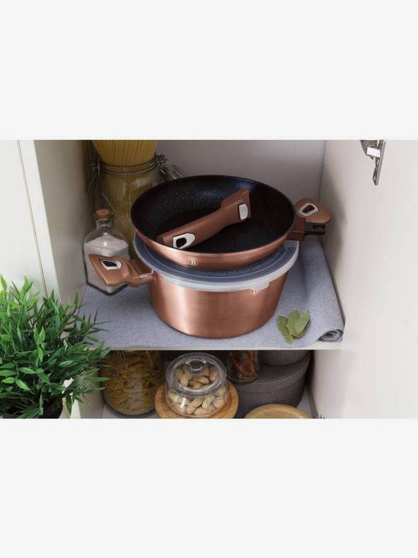 Berlingerhaus Geschirrset mit Marmoroberfläche 6-tlg. Rosegold Metallic Line BERLINGERHAUS