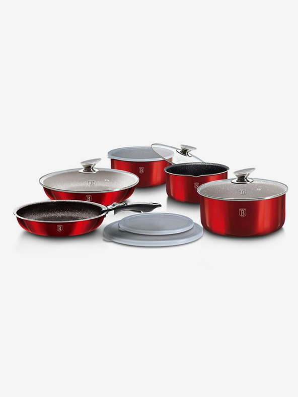Berlingerhaus Kochgeschirr-Set mit abnehmbarem Griff 12-teilig Burgundy Metallic Line BERLINGERHAUS