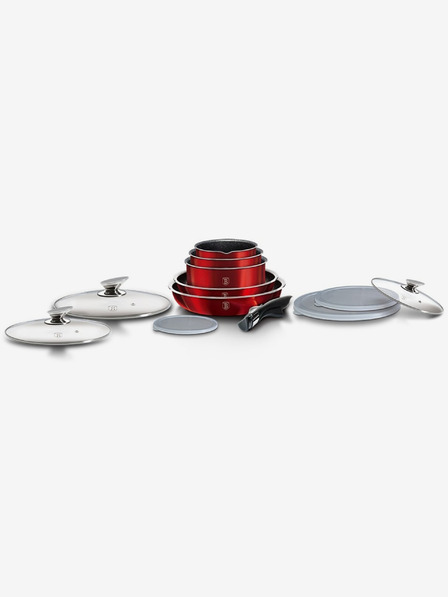 Berlingerhaus Kochgeschirr-Set mit abnehmbarem Griff 12-teilig Burgundy Metallic Line BERLINGERHAUS