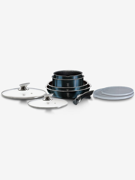 Berlingerhaus Kochgeschirr-Set mit abnehmbarem Griff 9-teilig Aquamarin Metallic Line BERLINGERHAUS