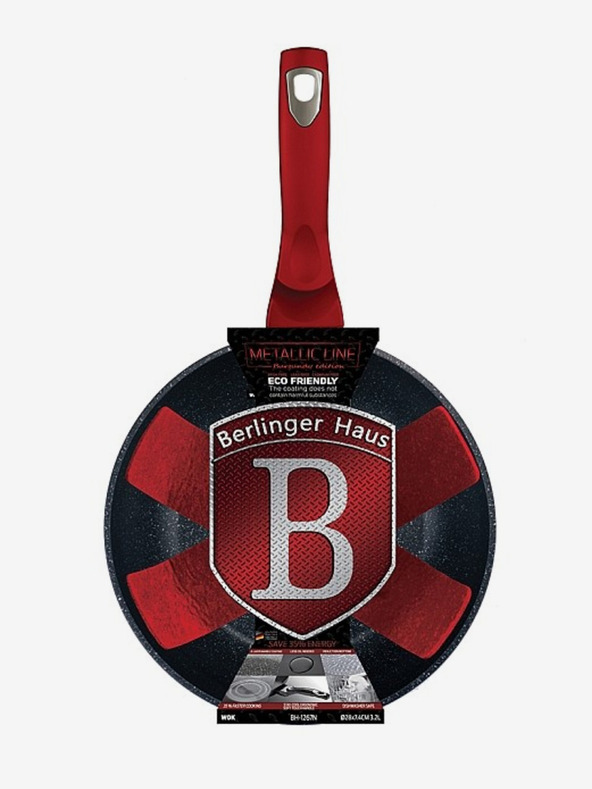 Berlingerhaus Wok-Pfanne mit Marmoroberfläche BERLINGERHAUS Burgundy Metallic Line (28 cm)