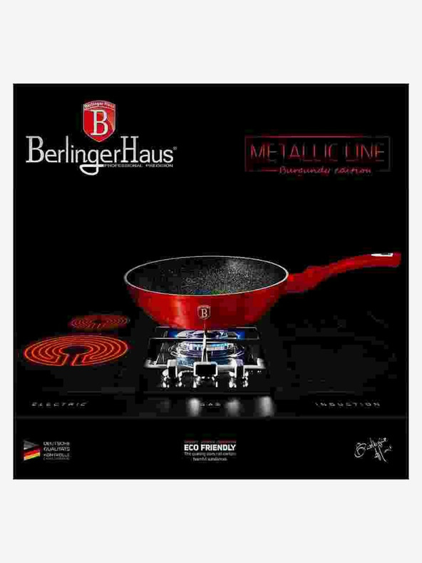 Berlingerhaus Wok-Pfanne mit Marmoroberfläche BERLINGERHAUS Burgundy Metallic Line (28 cm)