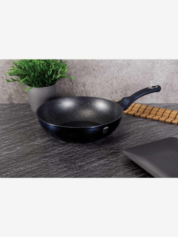 Berlingerhaus Wok-Pfanne mit Marmoroberfläche 28 cm BERLINGERHAUS Metallic Line Aquamarine Edition