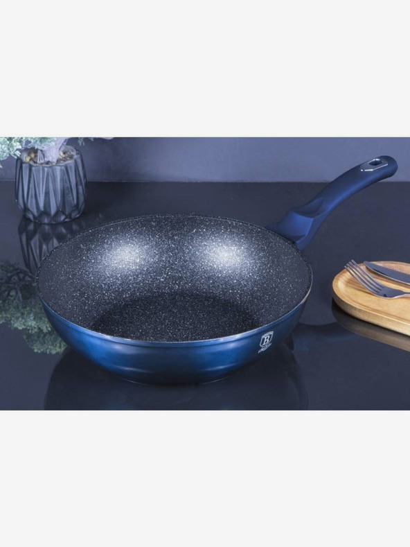 Berlingerhaus Wok-Pfanne mit Marmoroberfläche 28 cm BERLINGERHAUS Metallic Line Aquamarine Edition