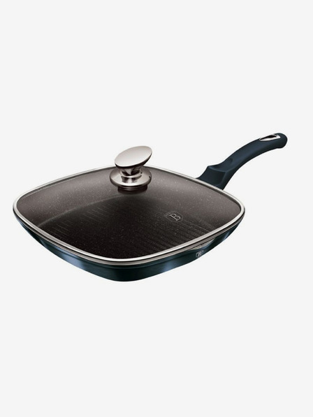 Berlingerhaus Grillpfanne mit Marmoroberfläche und Deckel 28 cm BERLINGERHAUS Metallic Line Aquamarine Edition