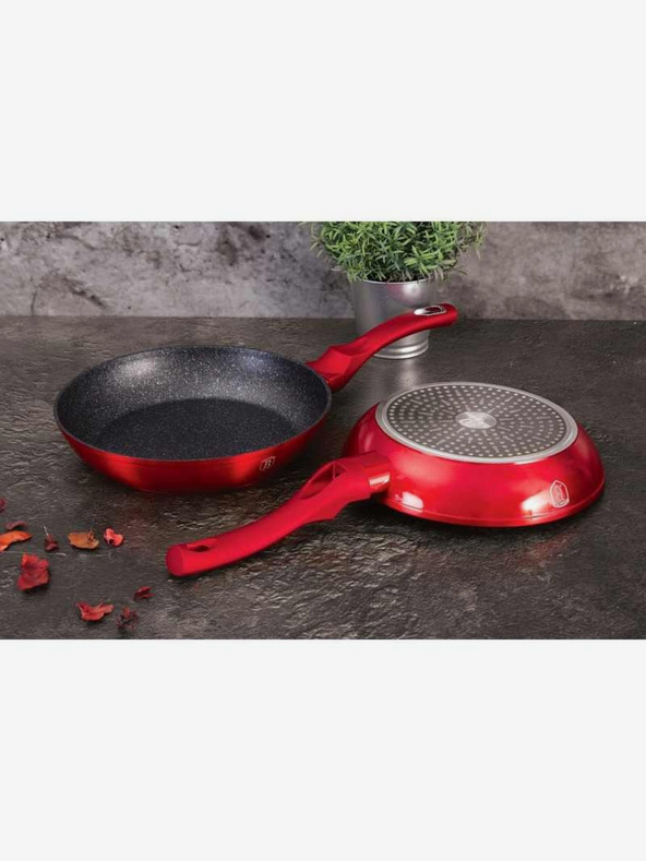 Berlingerhaus Pfanne mit Marmoroberfläche 20 cm Burgundy Metallic Line BERLINGERHAUS