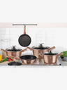 Berlingerhaus Tiefe Pfanne mit Marmoroberfläche und Deckel 28 cm Rosegold Metallic Line BERLINGERHAUS