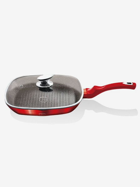 Berlingerhaus Grillpfanne mit Deckel und Marmoroberfläche 28 cm Burgundy Metallic Line BERLINGERHAUS