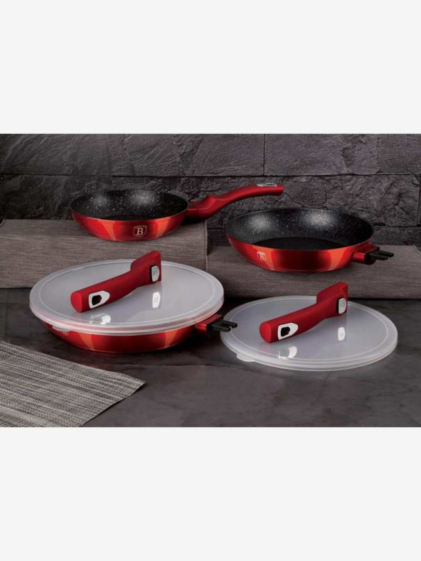 Berlingerhaus Pfanne mit abnehmbarem Griff und Deckel BERLINGERHAUS Burgundy Metallic Line