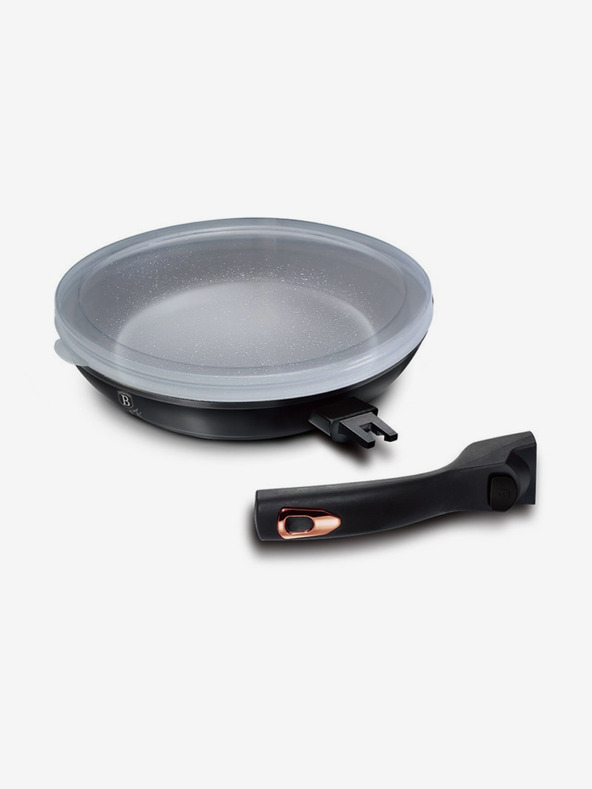 Berlingerhaus Pfanne mit abnehmbarem Griff + Deckel 24 cm Black Rose Collection BERLINGERHAUS