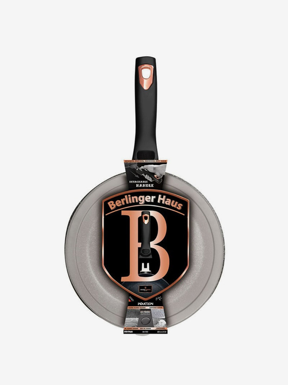 Berlingerhaus Pfanne mit abnehmbarem Griff + Deckel 24 cm Black Rose Collection BERLINGERHAUS
