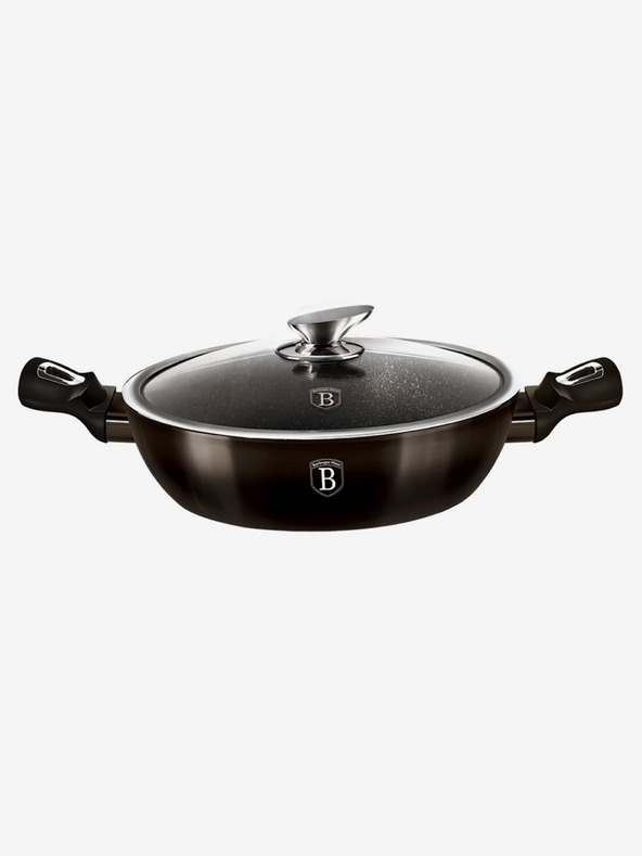 Berlingerhaus Tiefe Pfanne mit Deckel 24 cm Shiny Black Collection BERLINGERHAUS