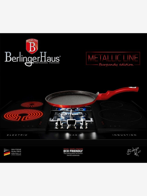 Berlingerhaus Crêpespfanne mit Marmoroberfläche BERLINGERHAUS Burgundy Metallic Line (25 cm)