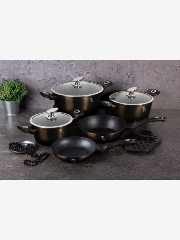 Berlingerhaus Grillpfanne mit Marmoroberfläche BERLINGERHAUS Shiny Black Collection