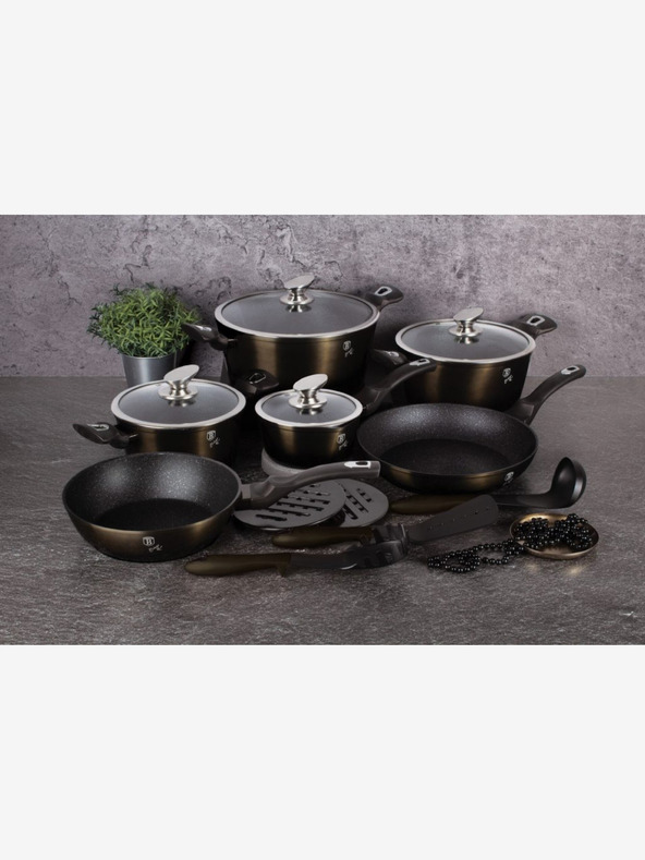 Berlingerhaus Grillpfanne mit Marmoroberfläche BERLINGERHAUS Shiny Black Collection