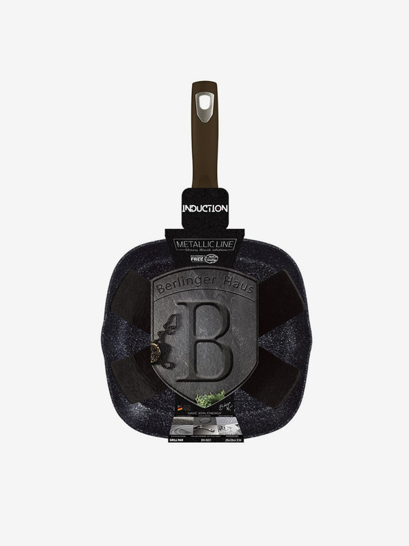 Berlingerhaus Grillpfanne mit Marmoroberfläche BERLINGERHAUS Shiny Black Collection