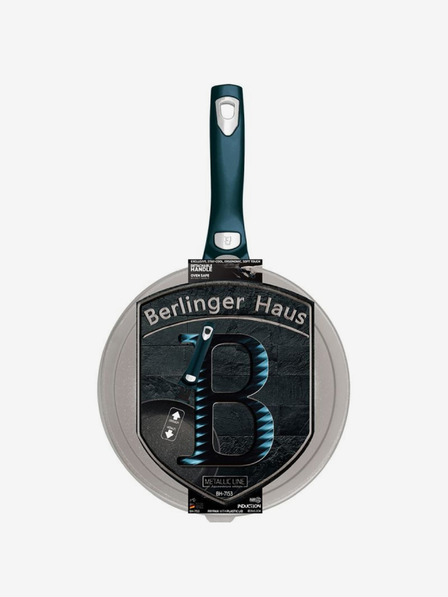 Berlingerhaus Pfanne mit abnehmbarem Griff + Deckel 28 cm BERLINGERHAUS Metallic Line Aquamarine Edition