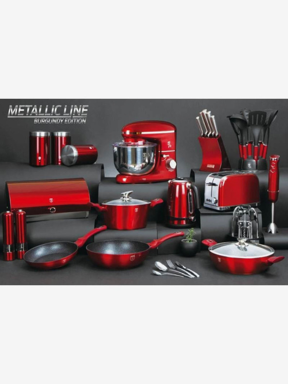 Berlingerhaus Tiefe Pfanne mit Marmoroberfläche und Deckel 28 cm Burgundy Metallic Line BERLINGERHAUS