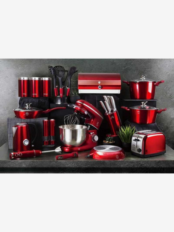 Berlingerhaus WOK-Pfanne mit Deckel und Marmoroberfläche 28 cm Burgundy Metallic Line BERLINGERHAUS