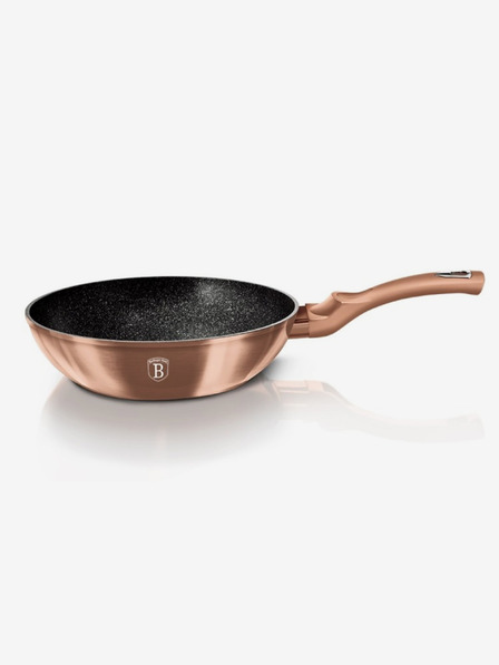 Berlingerhaus Wokpfanne mit Marmoroberfläche BERLINGERHAUS Rosegold Metallic Line (28 cm)