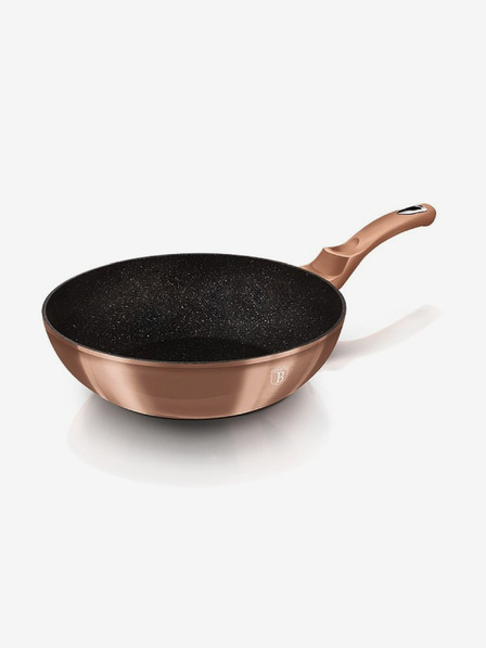 Berlingerhaus Wokpfanne mit Marmoroberfläche BERLINGERHAUS Rosegold Metallic Line (28 cm)