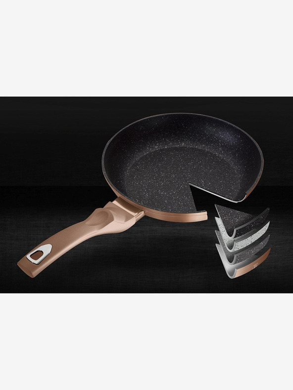 Berlingerhaus Wokpfanne mit Marmoroberfläche BERLINGERHAUS Rosegold Metallic Line (28 cm)