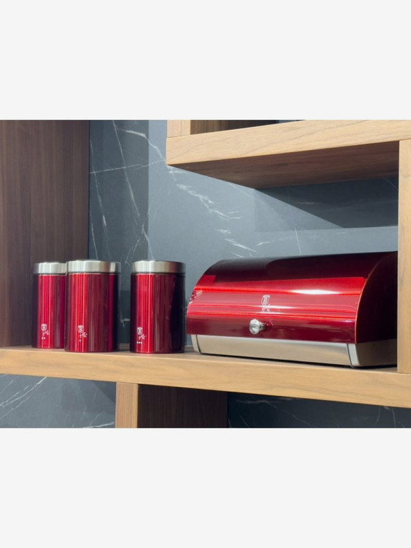 Berlingerhaus Brotkasten und drei Schüsseln BERLINGERHAUS Burgundy Metallic Line