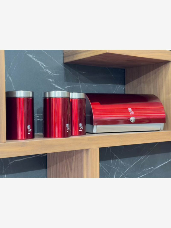 Berlingerhaus Brotkasten und drei Schüsseln BERLINGERHAUS Burgundy Metallic Line