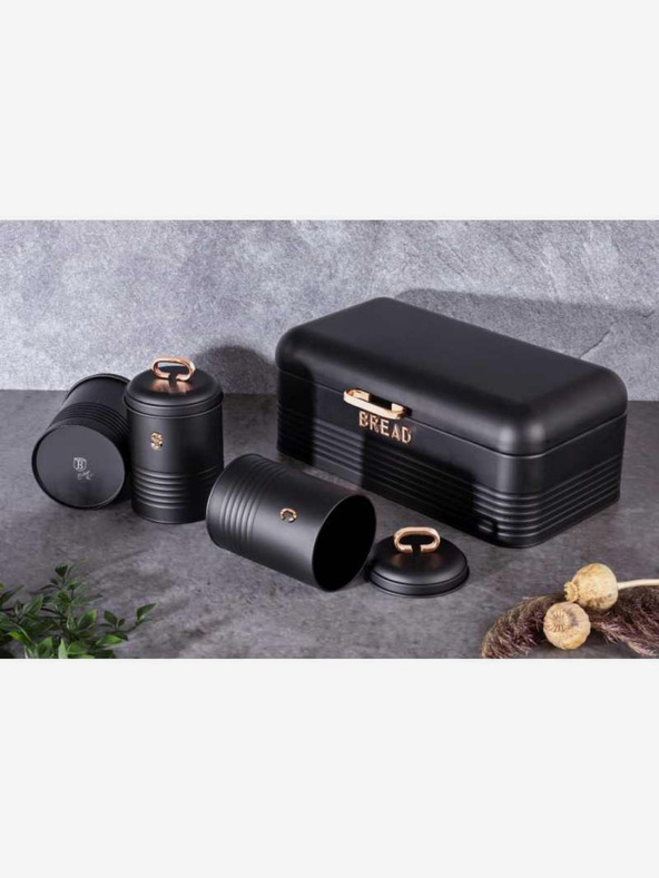 Berlingerhaus Brot- und Lebensmitteldosenset 4-teilig Black Rose Collection BERLINGERHAUS