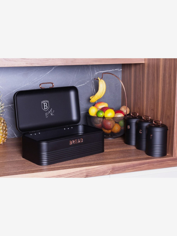 Berlingerhaus Brot- und Lebensmitteldosenset 4-teilig Black Rose Collection BERLINGERHAUS