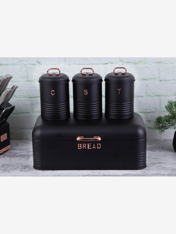 Berlingerhaus Brot- und Lebensmitteldosenset 4-teilig Black Rose Collection BERLINGERHAUS