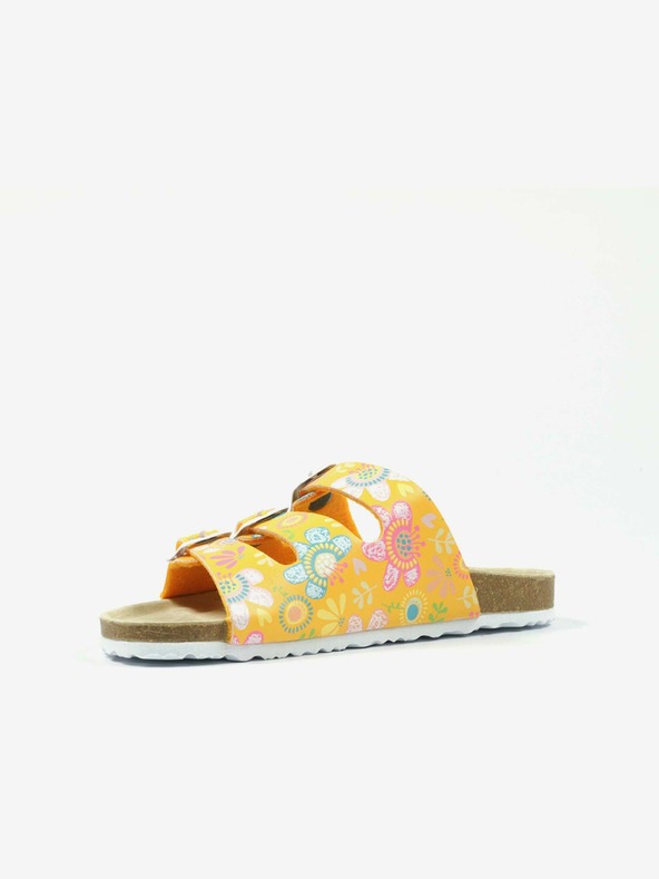 Richter Orange geblümte Richter-Pantoffeln für Mädchen