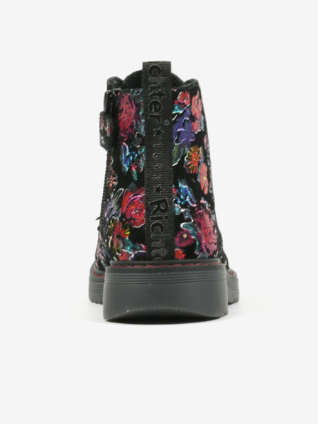 Richter Schwarze Girls Floral Ankle Boots Richter
