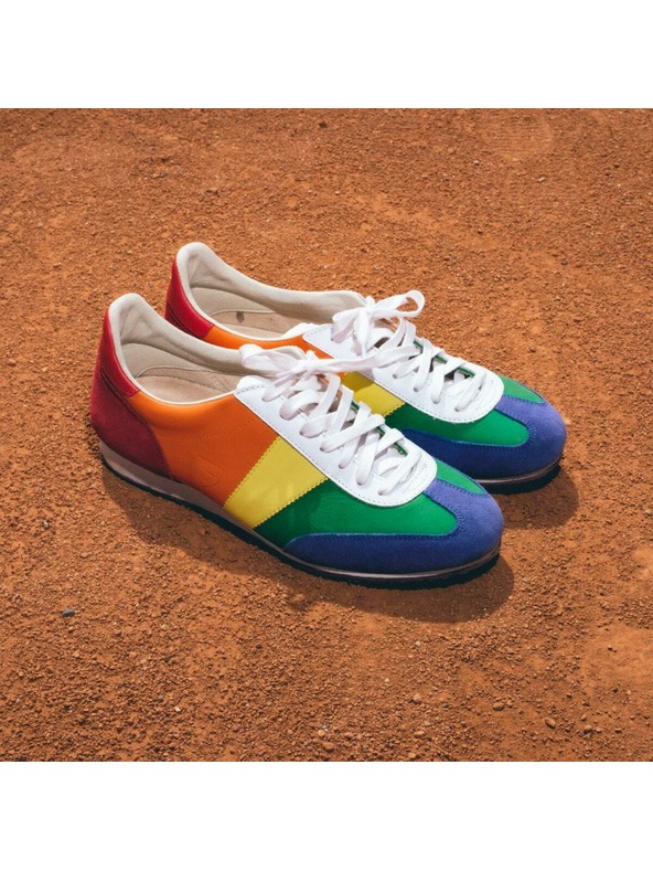 BOTAS *** Herren Lederturnschuhe / Sneakers Regenbogen Botas Classic Rainbow